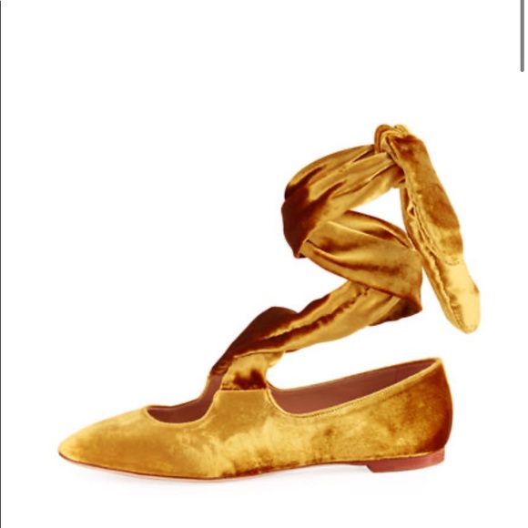 THE ROW lace-up velvet ballet flats - Picture 4 of 8